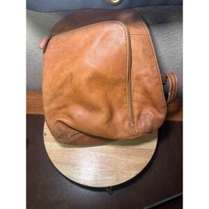 Tignanello Leather Backpack Convertible Shoulder‎ Bag Purse Brown vtg
